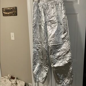 Zara Silver Track Pants